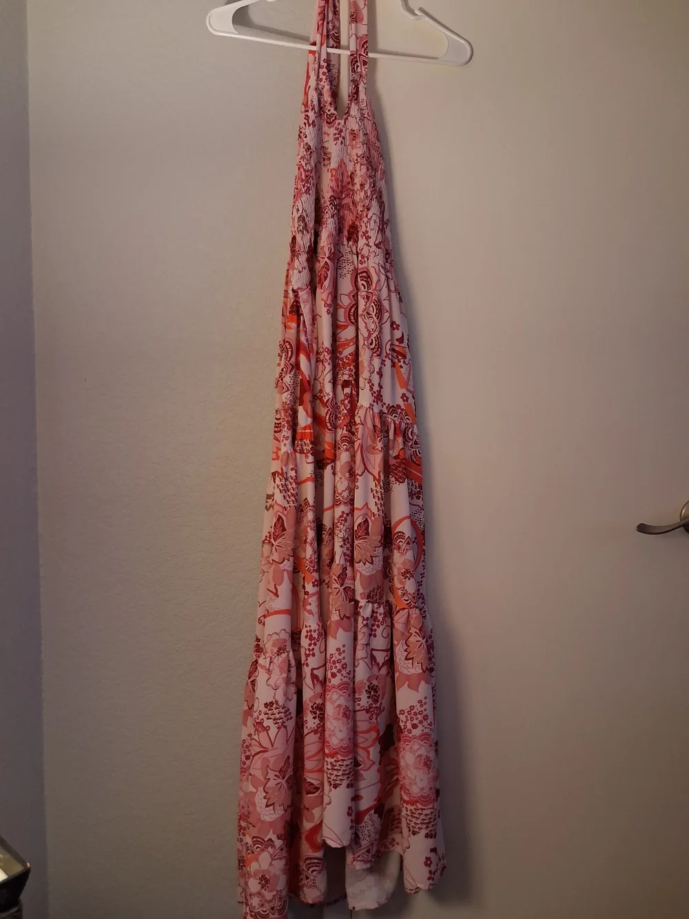 Grace Karin Pink and White Floral Halter Maxi Dress - Picture 3 of 5